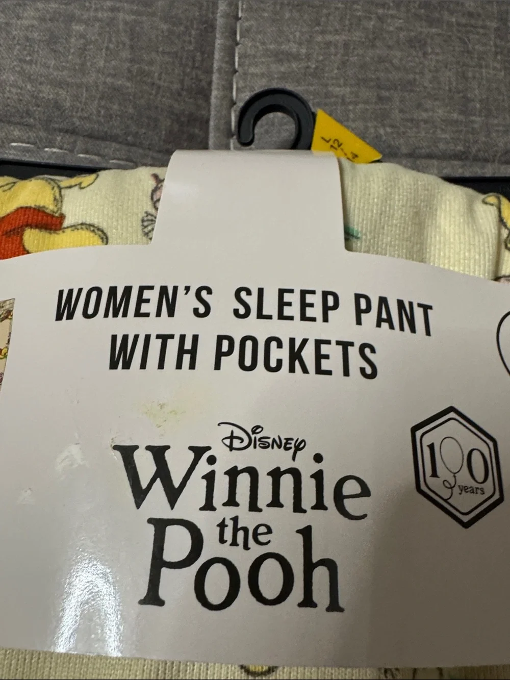 Disney Winnie the Pooh Cream and Yellow Women's Sleep Pants with Piglet Print - Picture 7 of 8